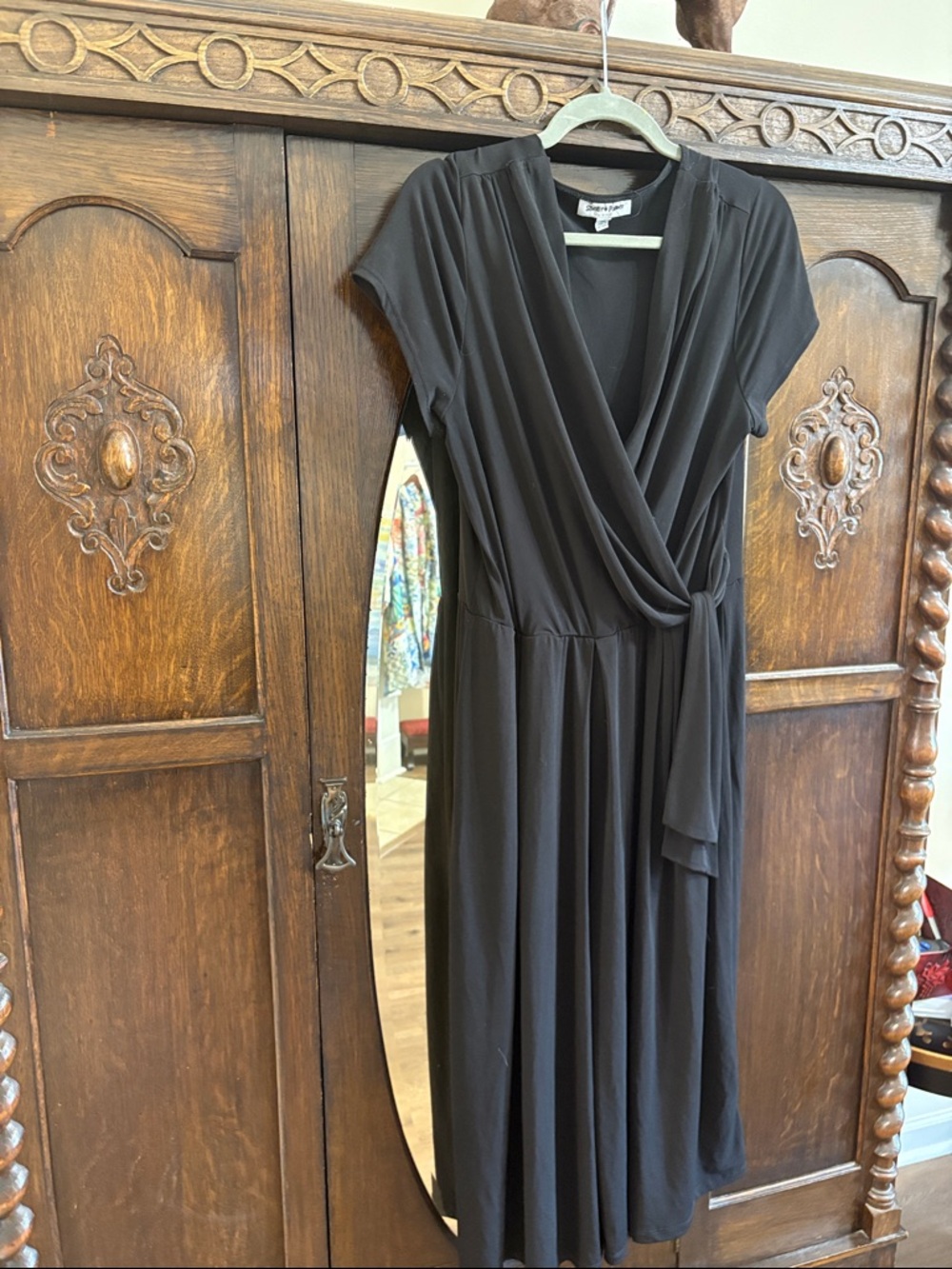 Shelby & Palmer Black Wrap-Style Jumpsuit